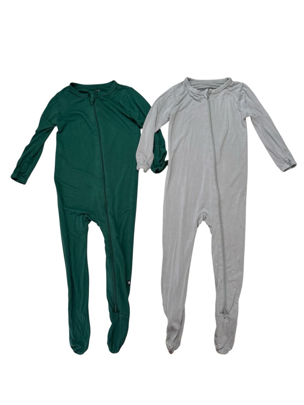 KYTE BABY Zippered Footie Pajama Set Green Gray Size 18-24 Months Unisex Long